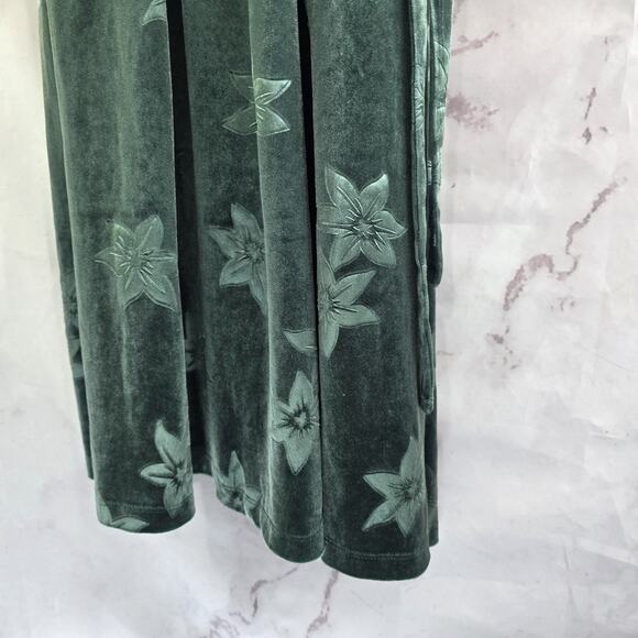 & Other Stories Dress Womens 6 Small Green Velvet Floral Midi Maxi Wrap Long - Picture 10 of 16